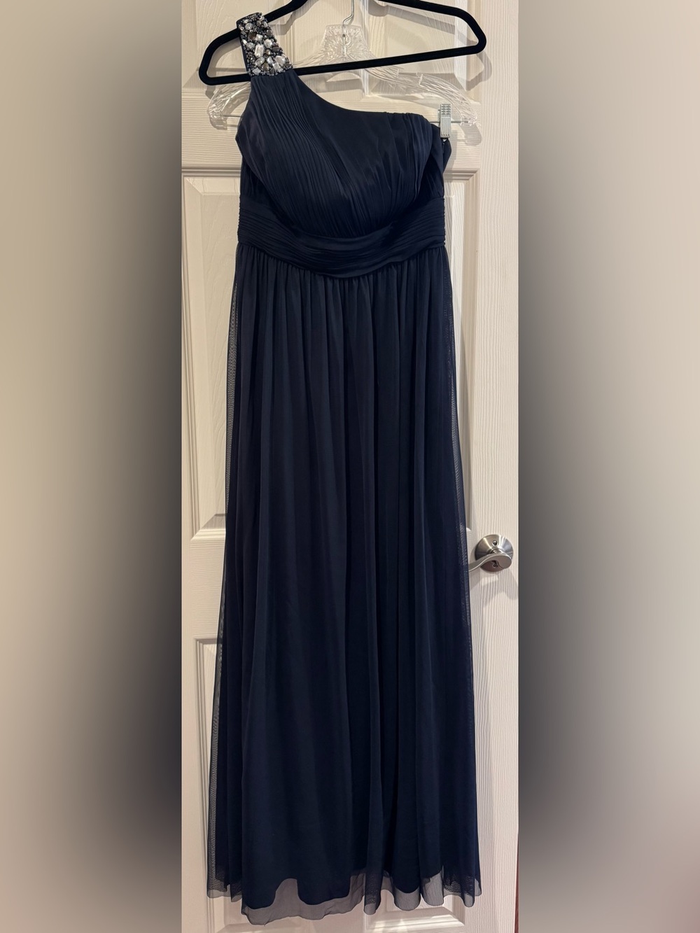 Women's Navy A-Line Tulle Elegant Dress